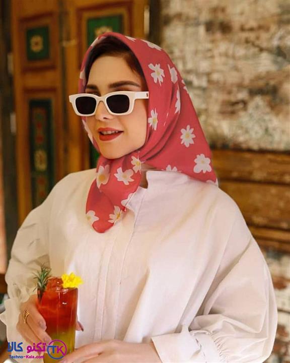 مینی اسکارف قرمز گلبرگ بابونه کد 1101